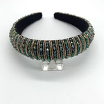 Load image into Gallery viewer, Green beaded hairband. Luxury Jeweled Diamond Crystal Headband for Women
