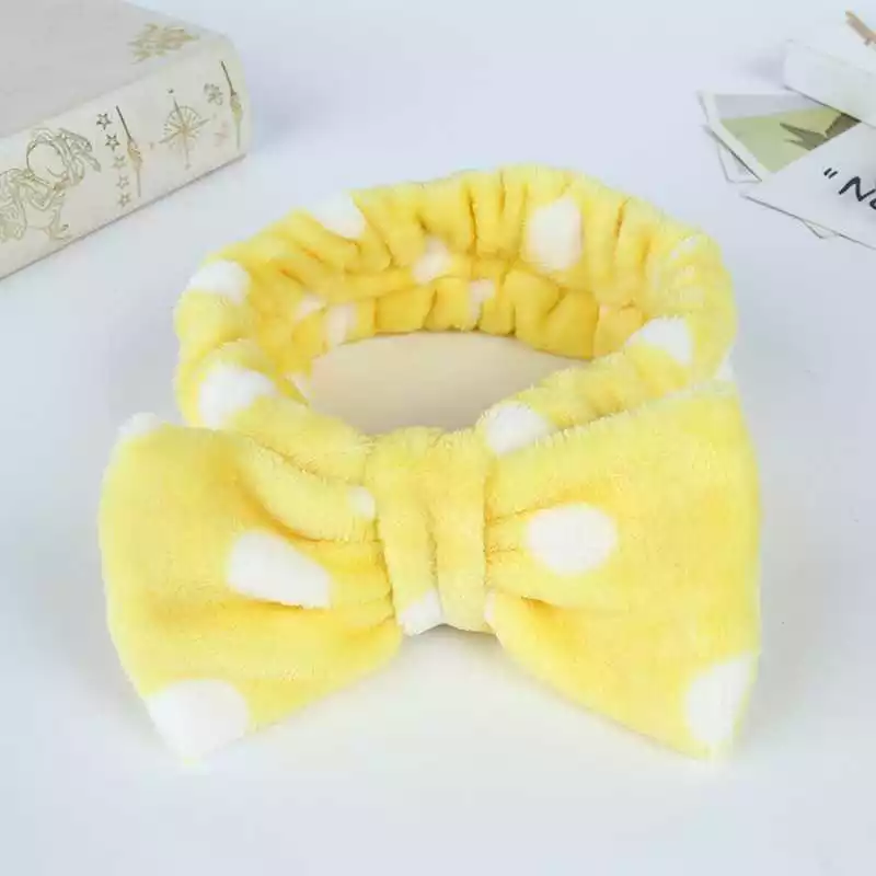 Yellow Child and Adult Hair Ties. Hair bands. Animal Print Head bands. Edge Protection. Yellow Polka dot hair tie.