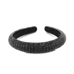 Hairband Luxury Jeweled Black Diamond Crystal Headband for Women